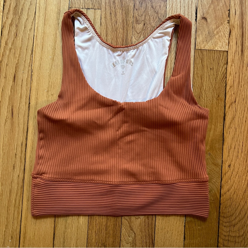 Year of Ours Terracotta Ribbed Gym Bra